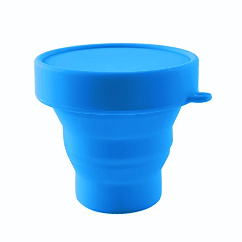 Product Cover Collapsible Silicone Cup Foldable Sterilizing Cup for Menstrual Cups and Storing Your Diva Cup - Foldable for Travel from LUCKY CLOVER (Blue)