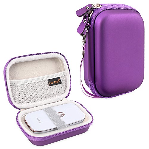 Product Cover Canboc Shockproof Carrying Case Storage Travel Bag for HP Sprocket Portable Photo Printer and (2nd Edition) / Polaroid Zip Mobile Printer/Lifeprint 2x3 Portable Protective Pouch Box, Purple