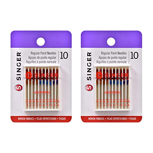 Product Cover SINGER Universal Regular Point Machine Needles, 20 Count, Sizes 80/11, 90/14, 100/16