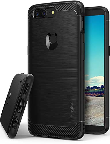 Product Cover Ringke Onyx Compatible with Oneplus 5T Case Resilient Strength/Attached Dust Cap Flexible Durability, Durable Anti-Slip, TPU Defensive Case for Oneplus5T- Black