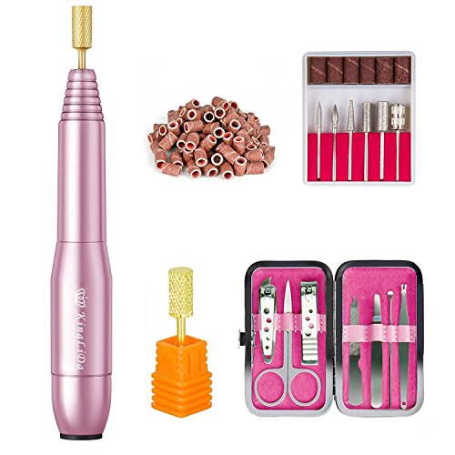 Product Cover Professional Electric Nail Drill Portable Nail Drill Machine Electric Nail File Manicure Pedicure Kit Hand-piece Grinder for Acrylic Gel Nails with 11 in 1 Nail Drill Bits and 3 PCS Nail Brushes