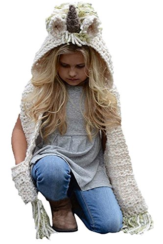 Product Cover SENSERISE Winter Kids Warm Animal Hats Knitted Hood Scarf Beanies