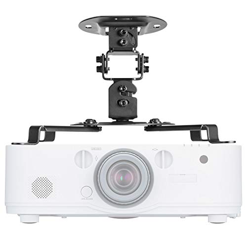 Product Cover Universal Projector Mount Bracket Low Profile Multiple Adjustment Ceiling , Hold up to 30 lbs. (PM-002-BLK), Black