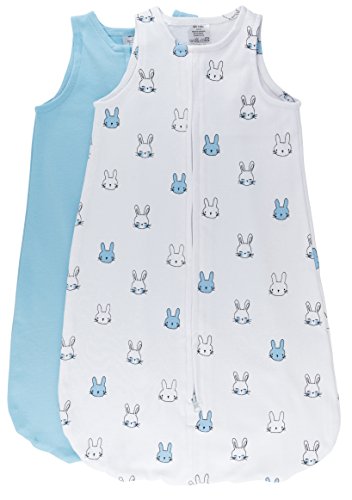 Product Cover 100% Cotton Wearable Blanket Baby Sleep Bag Blue Bunnies 2 Pack (6-12 Months)