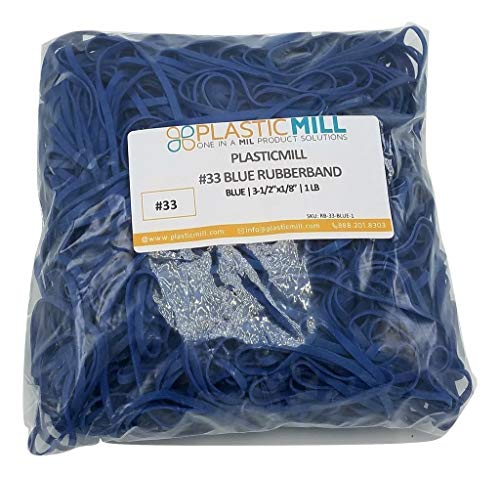 Product Cover PlasticMill Rubber Bands - #33 Size - Blue Rubberbands - 1LB/500 Count