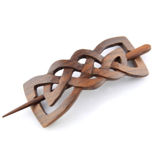 Product Cover Evolatree Natural Hair Barrettes for Women and Men - Handmade Wood Barrette Hair Pin - Unique Wooden Hair Styling Accessories - 4