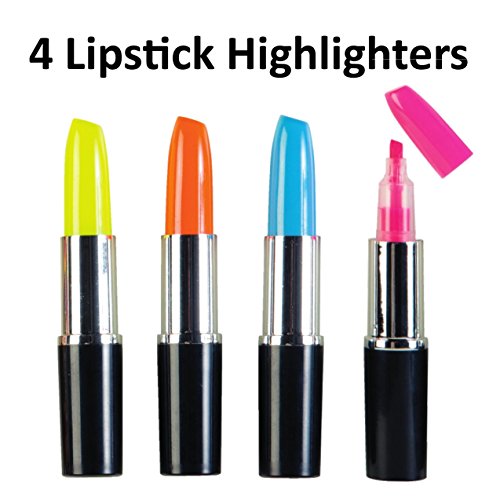 Product Cover Teen and Tween Girl's Mini Gift Stuffers - Stocking Stuffers, Easter Basket Stuffers, or Add with a Gift Card. The Perfect Mini Gift! (Highlighters - Lipstick)