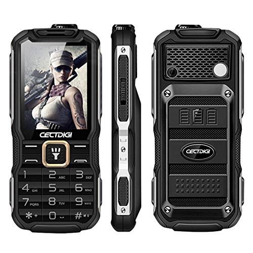 Product Cover Cectdigi T9900 Rugged 2G GSM Mobile Phone,Shockproof Military-Designed phone with Power Bank Charging Function,15800mAh,2.8inch Display,Dual SIM Cards,Flashlight Equipped,Voice Broadcast (Black)