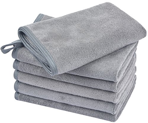Product Cover KinHwa Makeup Remover Cloths Super Soft Face Cloths Reusable for Daily Use 12inch x 12inch 6 Pack Gray