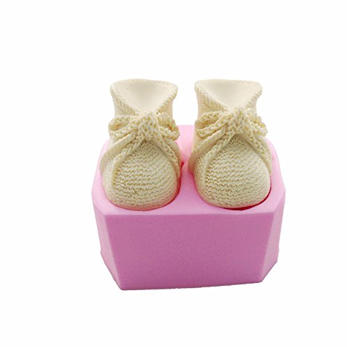 Product Cover 3D Knitted Baby Shoes Silicone Fondant Molds Cake Baking Tool Cake Decorating Sugarcraft DIY Mold Candle Soap Polymer Clay Craft Silicone Mold