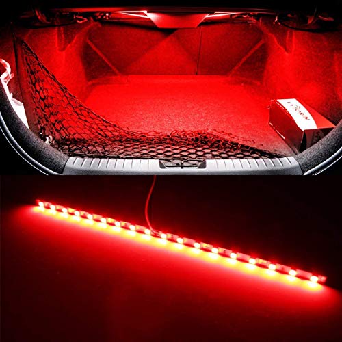 Product Cover iJDMTOY (1) 18-SMD-5050 LED Strip Light For Car Trunk Cargo Area or Interior Illumination, Brilliant Red