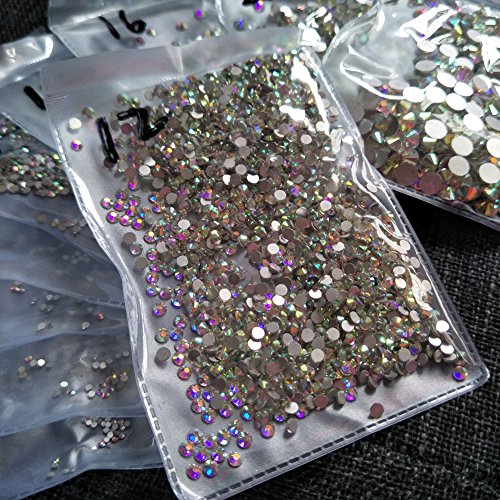 Product Cover 2880pcs SS12 3mm Nail Crystals AB Nail Art Rhinestones Round Flatback Glass Gems Stones Beads for Nails Decoration Crafts Eye Makeup Clothes Shoes Vases (2880pcs SS12)