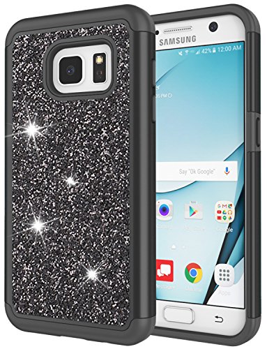 Product Cover Galaxy S7 Case for Girls, S7 Bling Case, Jeylly Glitter Luxury Crystal Dual Layer Shockproof Hard PC Soft TPU Inner Protector Case Cover for Samsung Galaxy S7 S VII G930 - Black