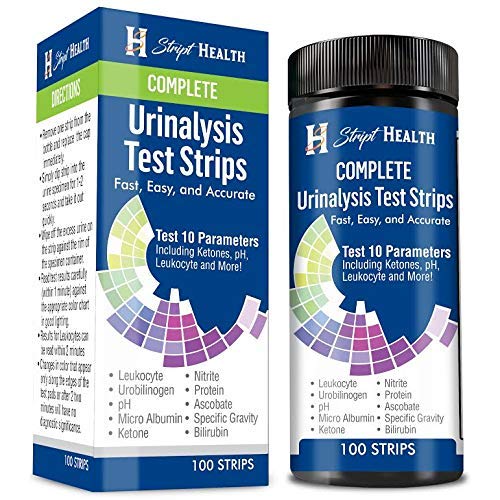 Product Cover Urine Test Strips - Stript Health 10 Parameter Complete Urinalysis Testing 100ct, Urinary Tract Infection Strips (UTI) Ketones - Protein - pH - Great for Easy Testing Kidney, Liver, Ketosis & Paleo