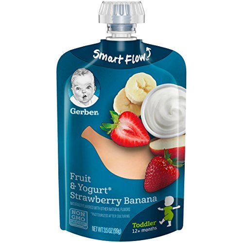Product Cover Gerber Purees Strawberry Banana Yogurt Toddler Pouch, 3.5 Ounces (Pack of 12)