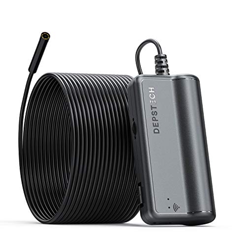Product Cover DEPSTECH 1200P Semi-rigid Wireless Endoscope, 2.0 MP HD WiFi Borescope Inspection Camera,16 inch Focal Distance & 2200mAh Battery Snake Camera for Android & IOS Smartphone Tablet - Black 33FT