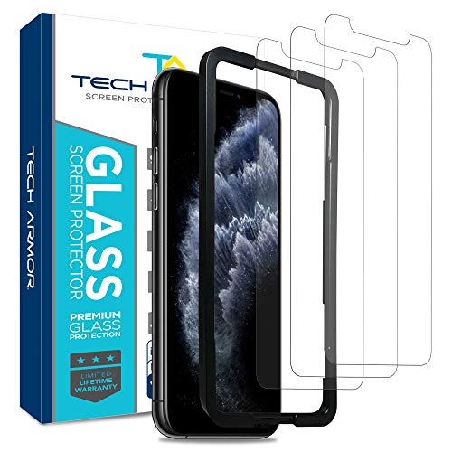 Product Cover Tech Armor Ballistic Glass Screen Protector for Apple iPhone 11 Pro/iPhone Xs/iPhone X - Case-Friendly Tempered Glass [3-Pack], Haptic Touch Accurate Designed for New 2019 Apple iPhone 11 Pro