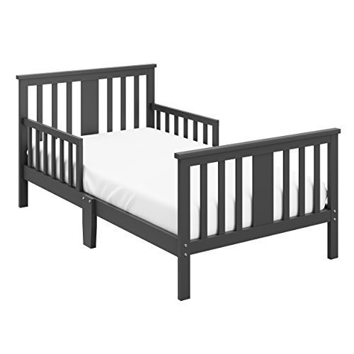 Product Cover Storkcraft Mission Ridge Toddler Bed Gray, Fits Standard-Size Toddler Mattress (Not Included), Guardrail on Both Sides, Meets or Exceeds All Federal Safety Standards, Pine & Composite Construction