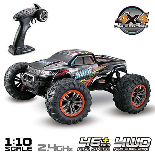 Product Cover Hosim Large Size 1:10 Scale High Speed 46km/h 4WD 2.4Ghz Remote Control Truck 9125,Radio Controlled Off-road RC Car Electronic Monster Truck R/C RTR Hobby Grade Cross-country Car (Black)