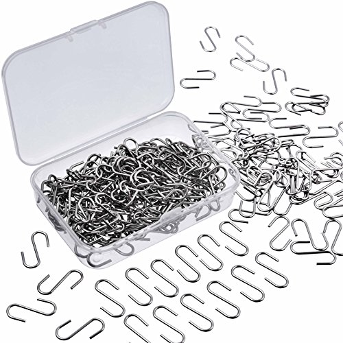 Product Cover WILLBOND 150 Pieces Mini S Hooks Connectors Metal S-shaped Wire Hook Hangers with Storage Box for DIY Crafts, Hanging Jewelry, Key Chain and Tags (0.87 x 0.31 Inch)