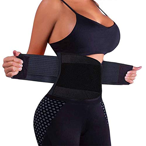 Product Cover VENUZOR Waist Trainer Belt for Women - Waist Cincher Trimmer - Slimming Body Shaper Belt - Sport Girdle Belt (UP Graded)(Black,Medium)