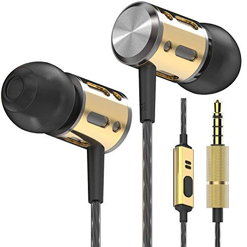 Product Cover Betron AX1 Noise Isolating Earphones Headphones with Microphone Bass Driven in Ear Earbuds (Black Gold)