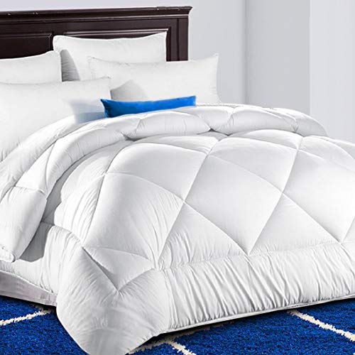 Product Cover TEKAMON All Season King Comforter Winter Warm Soft Quilted Down Alternative Duvet Insert with Corner Tabs,Luxury Fluffy Reversible Hotel Collection, Snow White, 90 x 102 inches