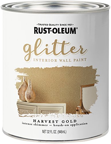 Product Cover Rust-Oleum 323859 Glitter Interior Wall Paint, Quart, Harvest Gold