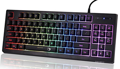 Product Cover NPET G10 87 Keys Wired RGB Backlit Gaming Keyboard, Professional Membrane Keyboard for PC/Laptop/Desktop/Computer