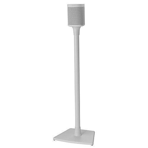 Product Cover Sanus Wireless Sonos Speaker Stand for Sonos One, One SL, Play:1, Play:3 - Audio-Enhancing Design with Built-in Cable Management - Single Stand (White) - WSS21-W1