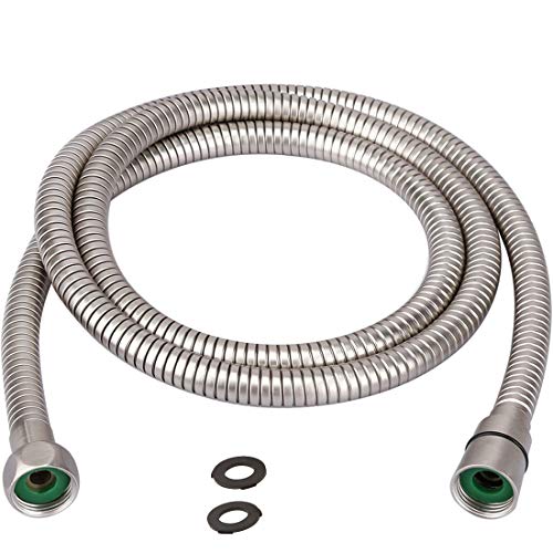 Product Cover TRIPHIL Kink-free Shower Hoses Extra-long for Handheld Showerhead Hose Replacement Flexible Metal Shower Tube Extension Anti-twist 2 Brass Connectors Stainless Steel Sleeve Brushed Nickel 98 Inches
