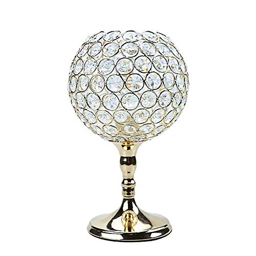 Product Cover Table Lamp Crystal Nightstand Decorative Desk lamp Bedside Modern Night Light with Golden Lamp Shade for Bedroom, Living Room, Dining Room, Kitchen
