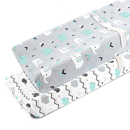 Product Cover Stretchy Changing Pad Covers for Boys Girls,2 Pack Jersey Knit,Elephant & Whale