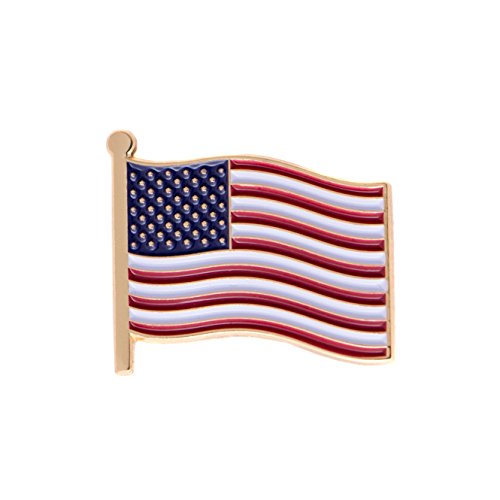 Product Cover United States of America USA Country Enamel Made of Metal Souvenir Hat Men Women Patriotic American (Waving Flag Lapel Pin)