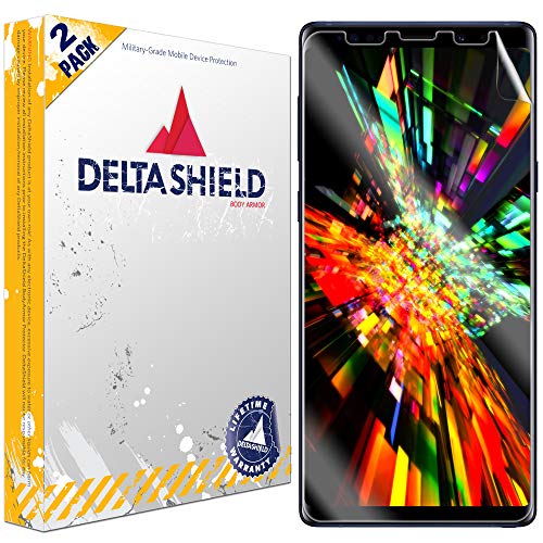 Product Cover DeltaShield Screen Protector for Samsung Galaxy Note 9 (2-Pack)(Case Compatible Design) BodyArmor Anti-Bubble Military-Grade Clear TPU Film