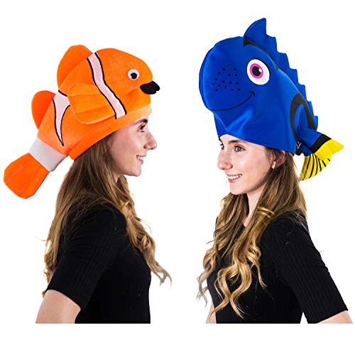 Product Cover Tigerdoe Fish Hats - Clown Fish Hat - Tropical Fish Hat - Costume Hats - Under The Sea Party Hats (2 Pack)
