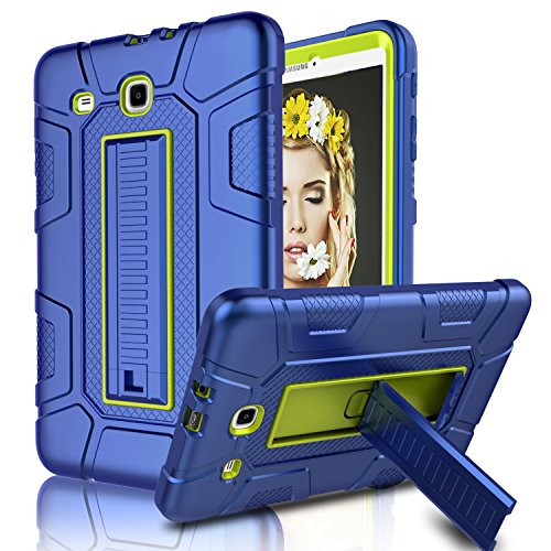 Product Cover Galaxy Tab E 9.6 Case, SM-T560 / T561 / T567 Case, Elegant Choise Case with Kickstand Three Layer Heavy Duty Shockproof Defender Rugged Protective Case for Samsung Galaxy Tab E 9.6 inch (Yellow/Blue)