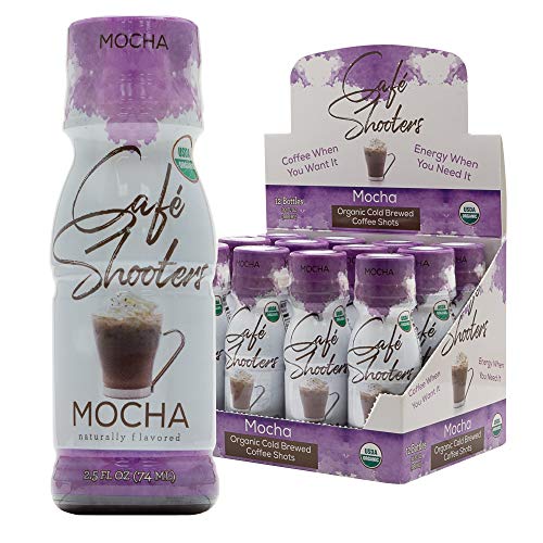 Product Cover Café Shooters Cold Brew Coffee Shot, Pocket Coffee Bottle on The go for Energy, Natural Caffeine as Strong as 2 Cups Organic Coffee Drink, 12 Pack (Mocha)
