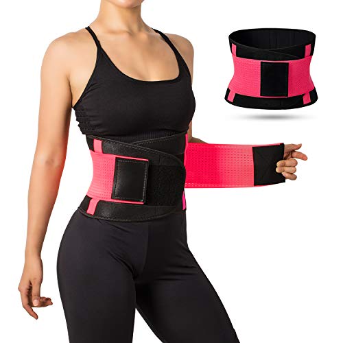 Product Cover Jueachy Waist Trainer Belt for Women, Breathable Sweat Belt Waist Cincher Trimmer Body Shaper Girdle Fat Burn Belly Slimming Band for Weight Loss Fitness Workout