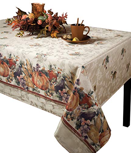 Product Cover Benson Mills Jubilee Printed Jacquard Tablecloth For Thanksgiving, Harvest and Fall (60