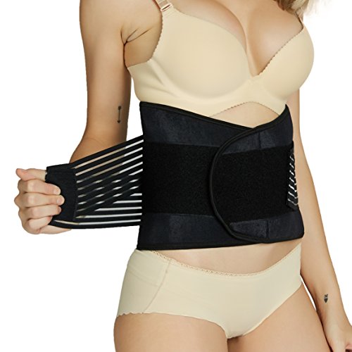 Product Cover Neotech Care Neoprene Back Brace, Lumbar Support with Double Banded Strong Compression Pull Straps (Black, Size XXL)