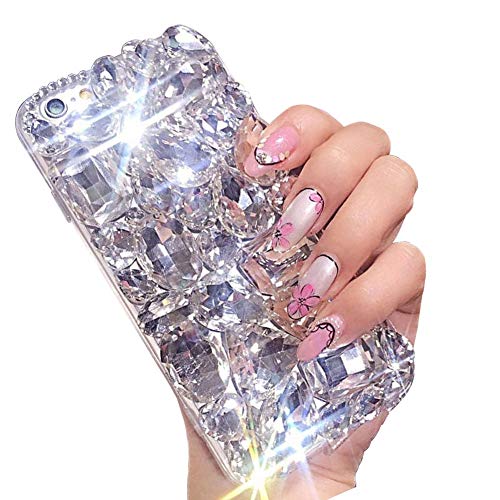 Product Cover For iPhone 7 Plus/8 Plus Cute Sparkle Jewels Case,Aearl TPU Soft 3D [Heavy Duty] Stunning Stones Crystal Rhinestone Bling Full Diamond Glitter Shining Cover for iPhone 8 Plus/7 Plus -Clear