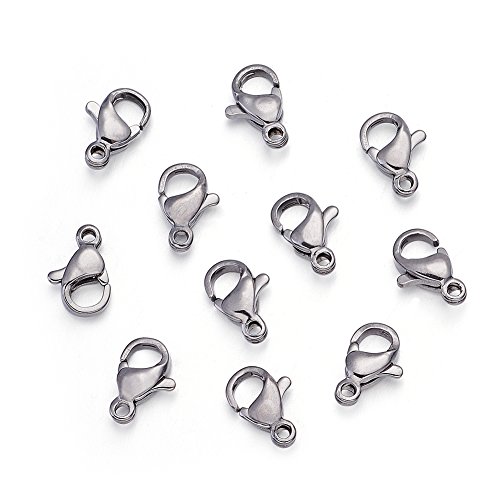 Product Cover Kissitty 200-Piece Surgical Stainless Steel Lobster Claw Clasps 10x6x3mm Bracelet Necklace Clasps Findings for DIY Jewelry Making