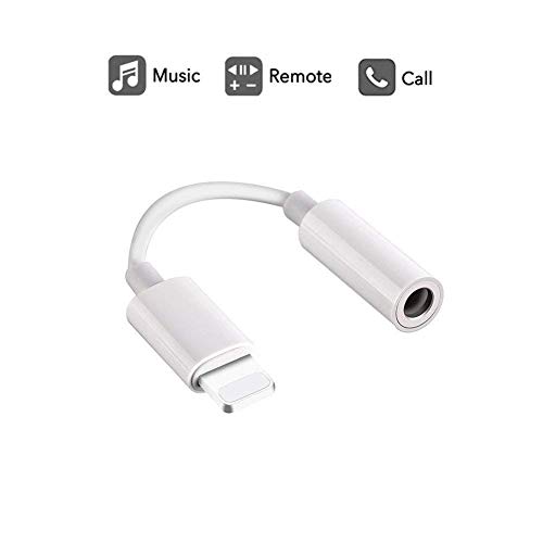 Product Cover Labobbon 3.5mm Headphone Jack Adapter, Connector for iPhone 11/11 Pro/11 Pro Max/Xs/Xs Max/XR/iPhone 8/8 Plus/X (10) / 7/7 Plus, Music Control  Calling Function Supported-White