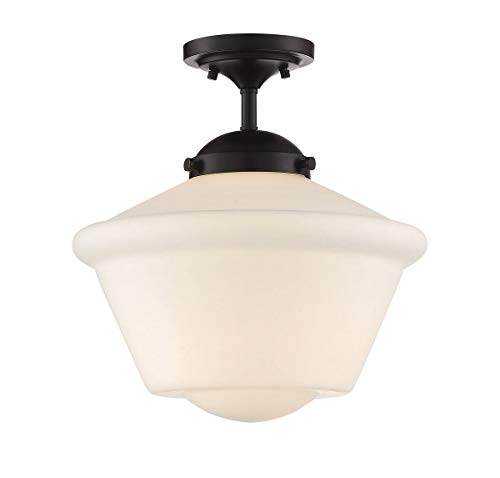 Product Cover Trade Winds Lighting TW60050ORB 1-Light Transitional Semi-Flush Mount Ceiling Light, 100 Watts, in Oil Rubbed Bronze