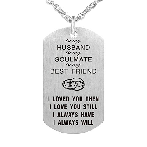 Product Cover CraDiabh to My Love Wife Husband Soulmate Bestfriend Dog Tag Necklace Stainless Steel Military Dogtags Necklaces