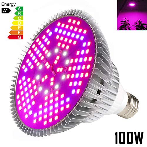 Product Cover 100W Led Grow Light Bulb Full Spectrum,Plant Light Bulb with 150 LEDs for Indoor Plants,E26/E27 Socket,Grow Lamp for Hydroponic Indoor Garden Greenhouse Succulent Veg Flower