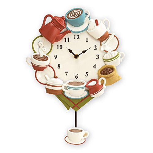 Product Cover Collections Etc Coffee Cup Pendulum Wall Clock Kitchen Decor