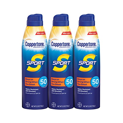 Product Cover Coppertone SPORT Continuous Sunscreen Spray Broad Spectrum SPF 50 Multipack (5.5 Ounce Bottle, Pack of 3)