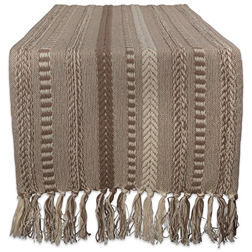 Product Cover DII Braided Cotton Table Runner Perfect for Spring, Fall Holidays, Parties and Everyday Use, 15x72, Stone Taupe